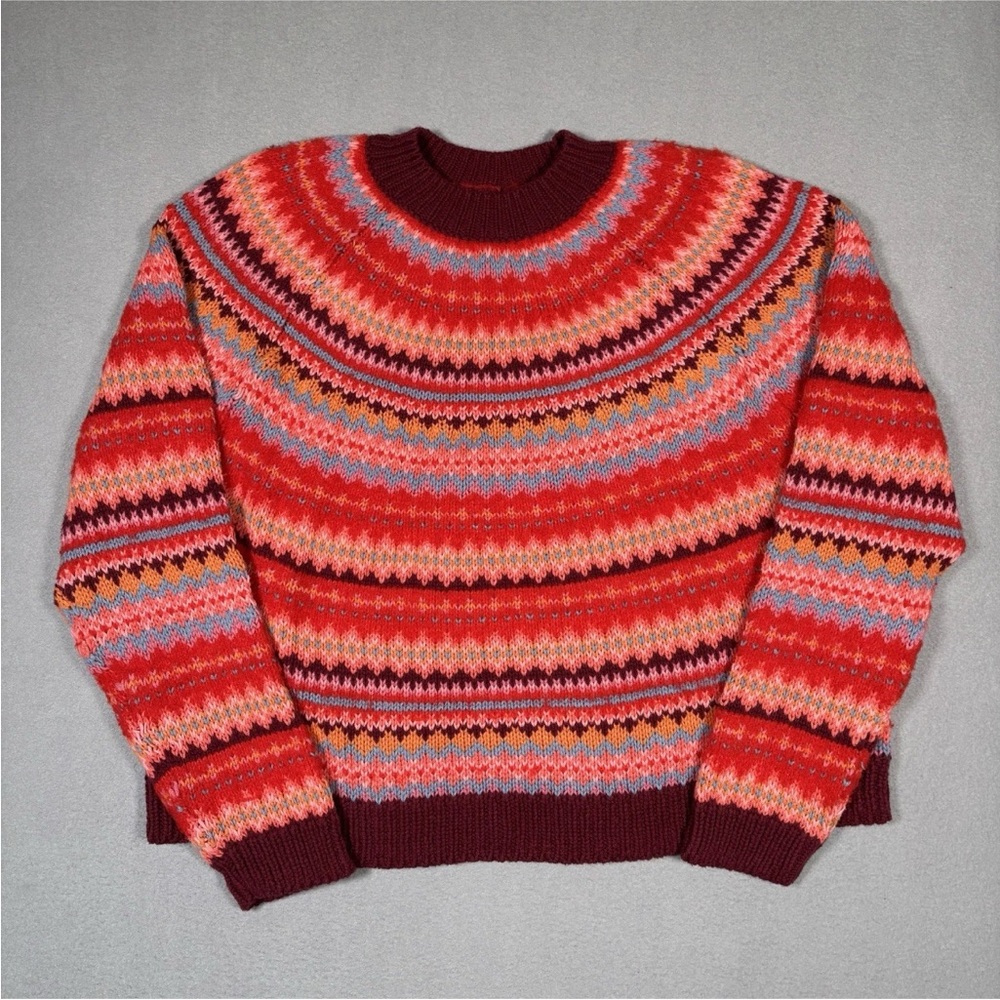 Women's Multicolor Fair Isle Sweater - Red